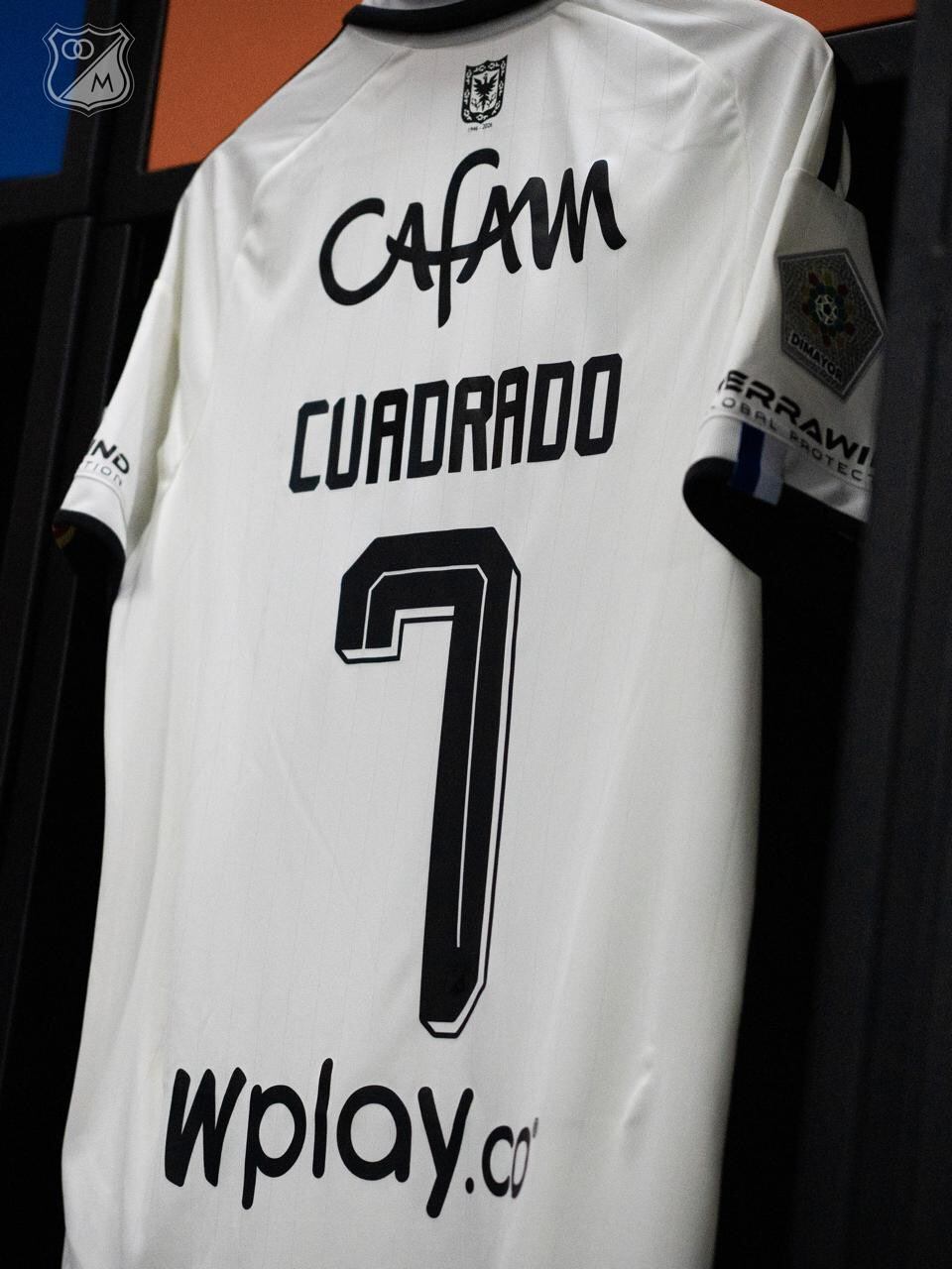 La camiseta de Juan Guillermo Cuadrado para su debut con Millonarios en la Liga BetPlay - crédito Millonarios FC