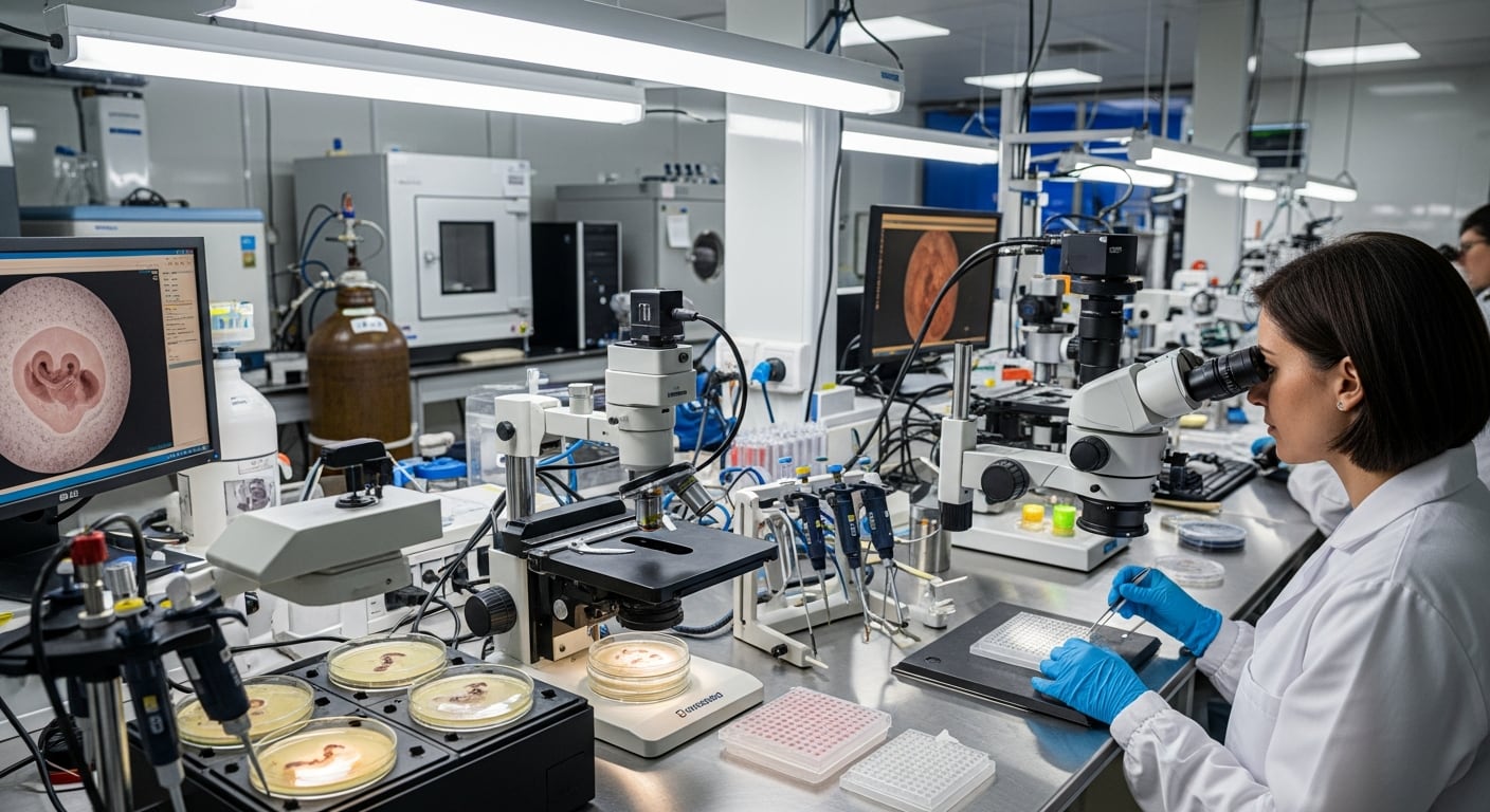 Este experimento permitió analizar en tiempo real la interacción entre embriones humanos y tejido endometrial (Imagen Ilustrativa Infobae)