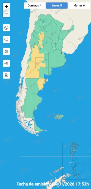 Varias provincias continúan bajo alerta amarilla por lluvias