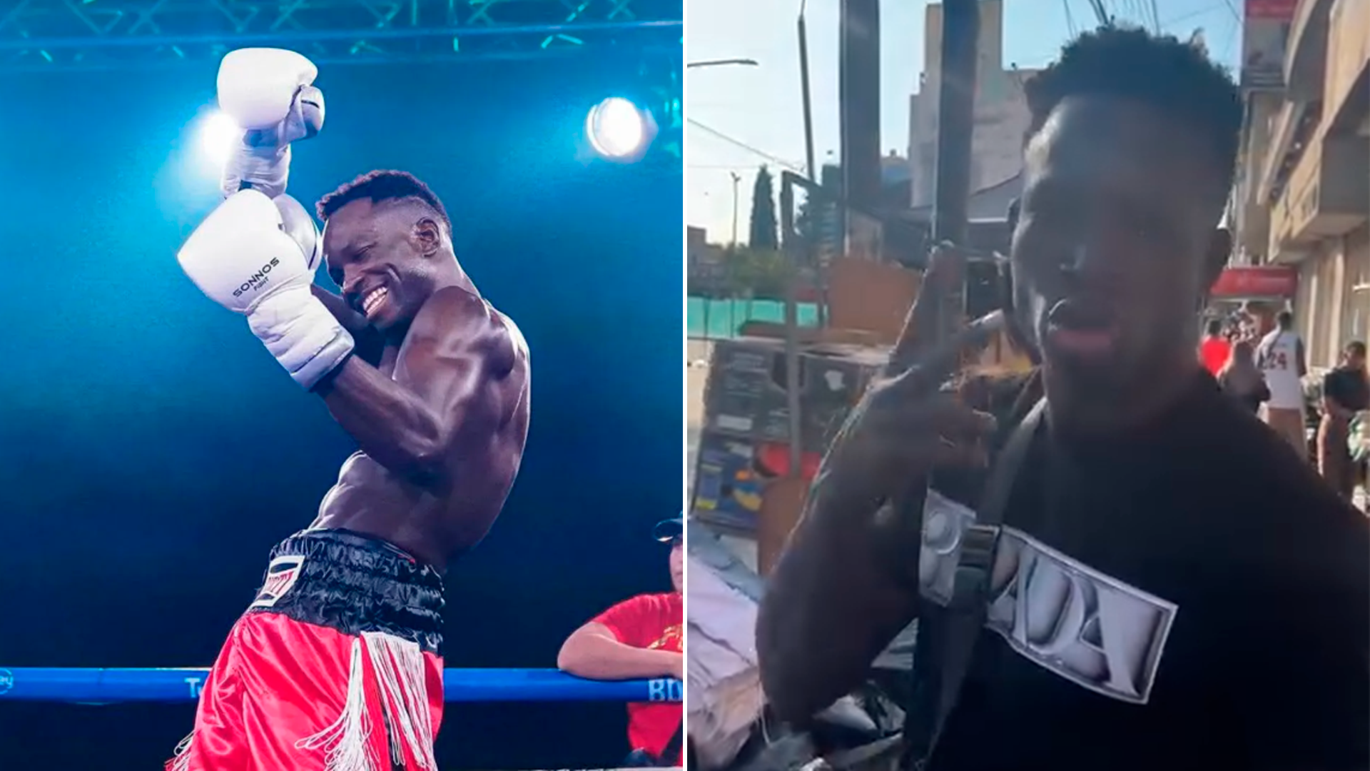 Niang, en el ring y como vendedor