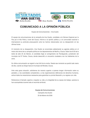 La desaparición de Ana Libia