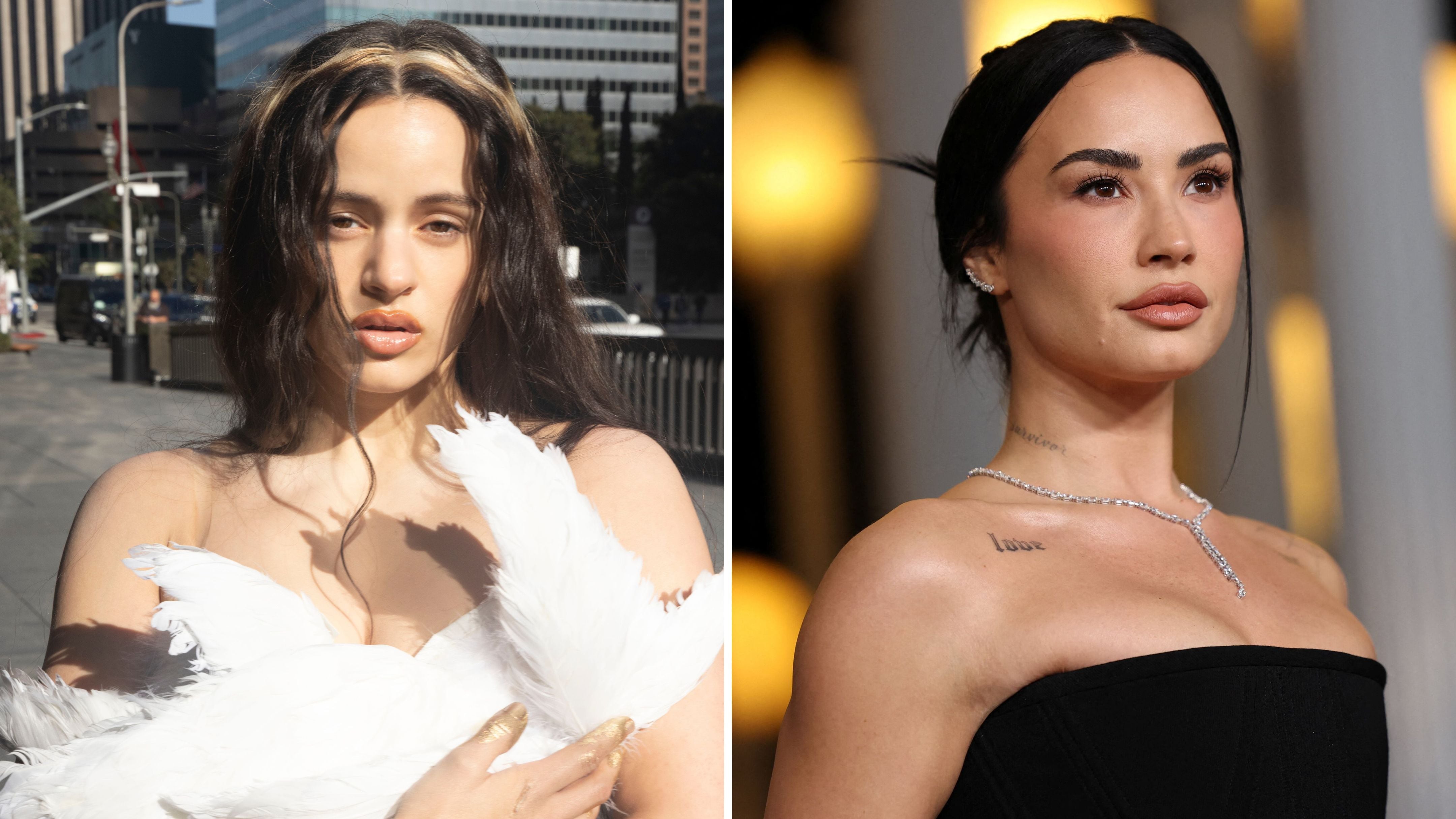 Rosalía y Demi Lovato (Infobae España)