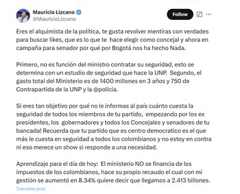 El ministro Mauricio Lizcano explicó
