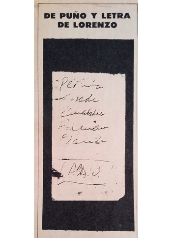 El papel que envío Lorenzo