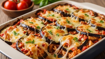 Pastel de berenjena y pollo gratinado: una receta crujiente, fácil de hacer y alta en proteína
