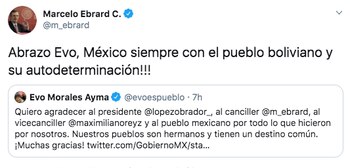 El canciller Marcelo Ebrard celebró