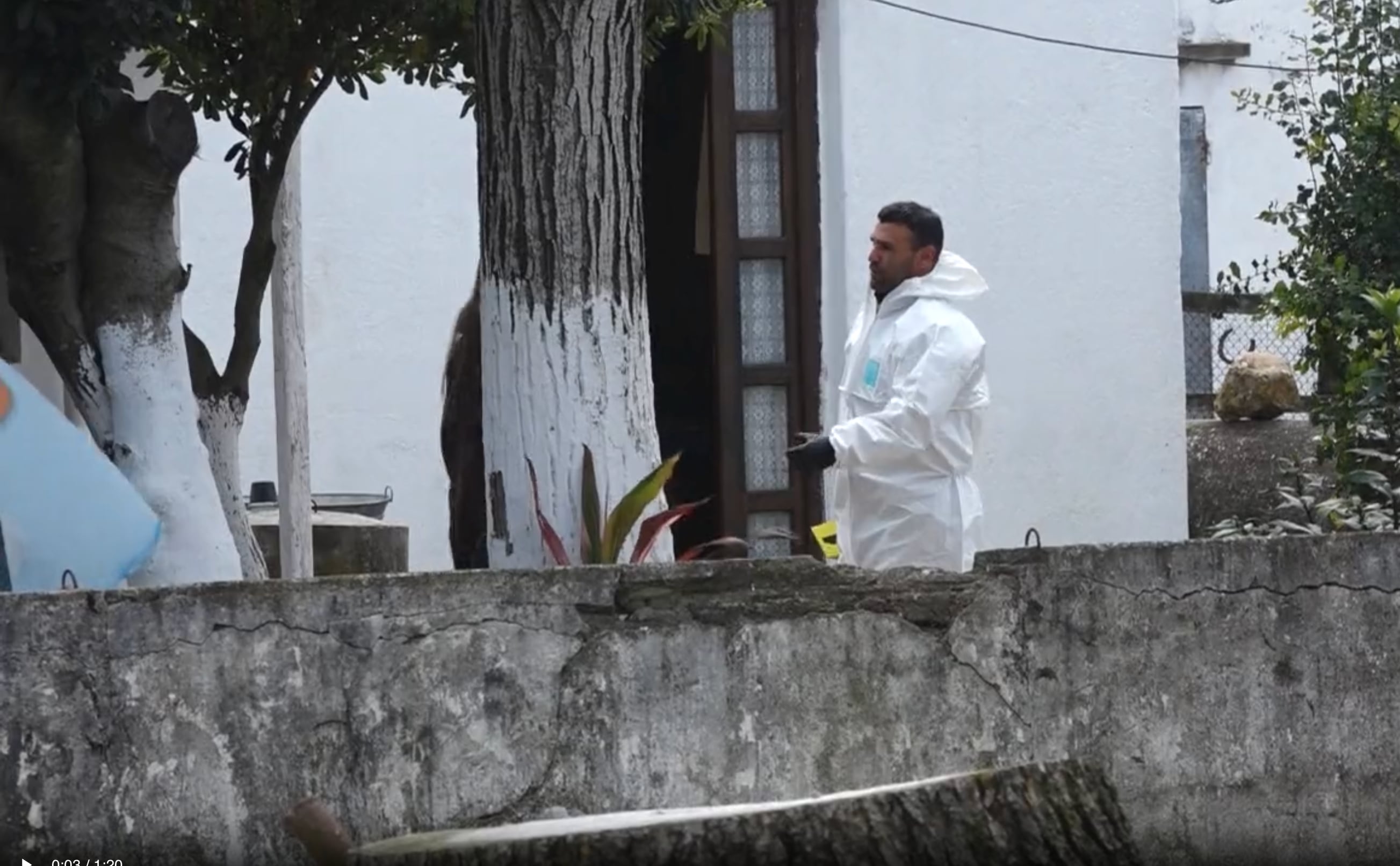La casa en la que un adolescente de 17 años asesinó a una mujer de 69 en Cardal, una pequeña localidad de Uruguay (Tv Florida)