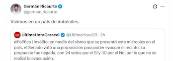 El abogado y exedil Germán Ricaurte cuestionó que una medida básica de protección ante una emergencia tuviera que ser discutida mediante una votación legislativa - crédito @german_ricaurte/X