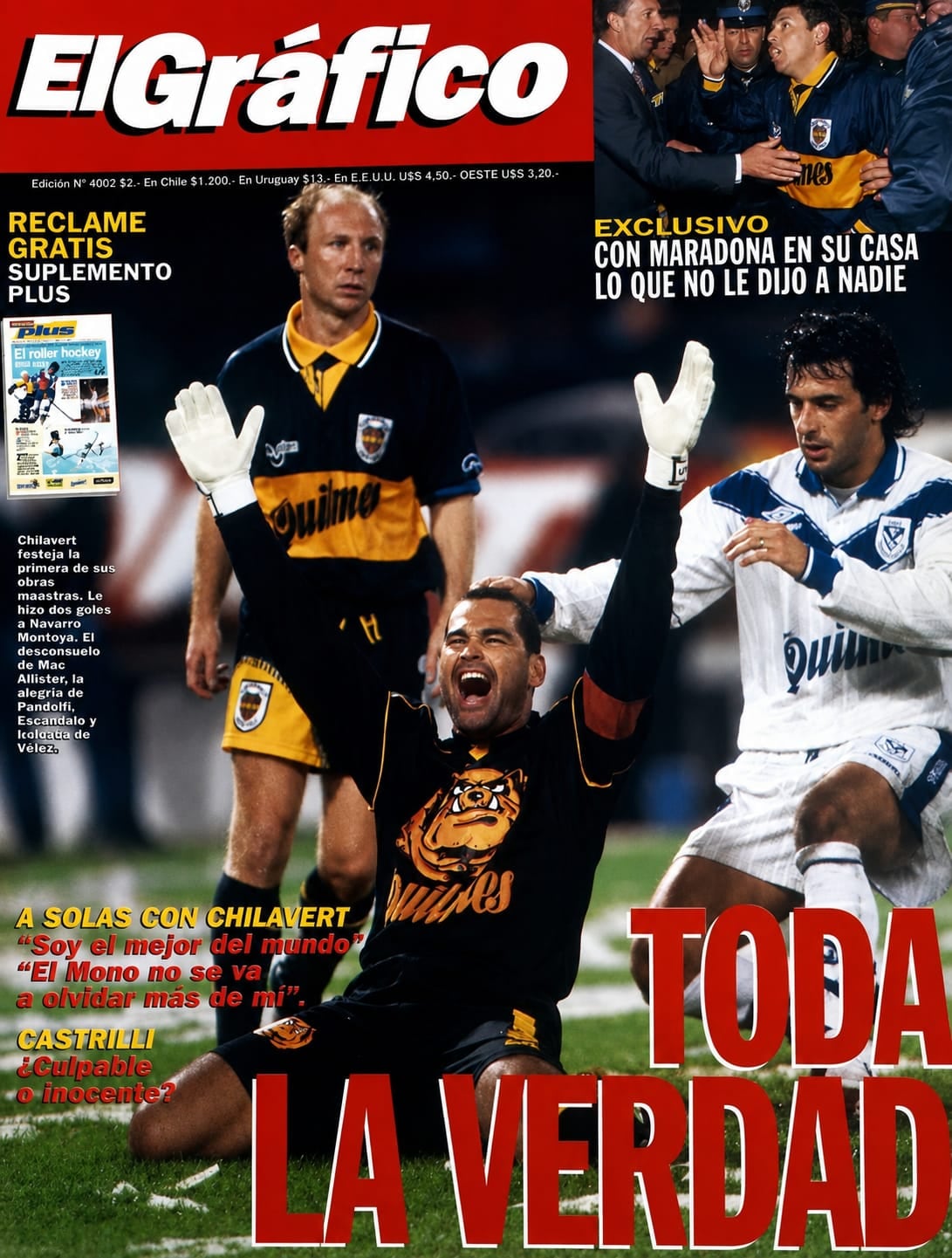 La tapa de El Gráfico con Chilavert en todo su esplendor