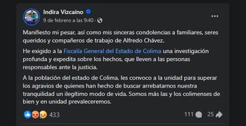 La gobernadora Indira Vizcaíno exigió