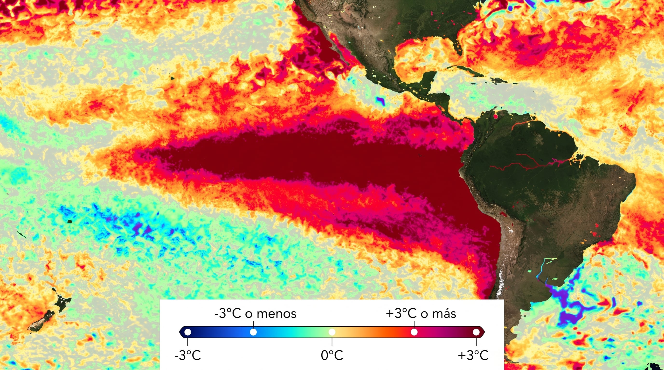 El Pacífico alcanzó cinco semanas por encima de 3 ℃ y los pronósticos ya advierten sobre un Super El Niño histórico para el clima global