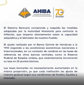 El Banco Central de Honduras también vinculó la decisión sobre la TPM con la preservación de las reservas internacionales, que sumaban USD 11.515,6 millones.
