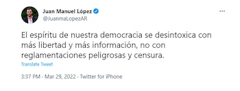 Juan Manuel López, de la