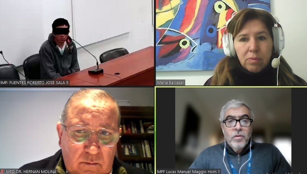 Salas en la audiencia de esta mañana donde quedó imputado por femicidio