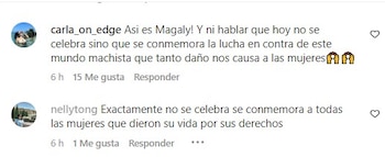 Usuarios sobre mensaje de Magaly