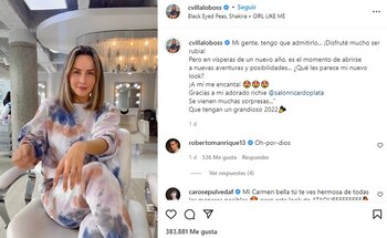 Post en Instagram de Carmen Villalobos. Foto: @cvillaloboss