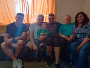 Franco junto a sus padres,