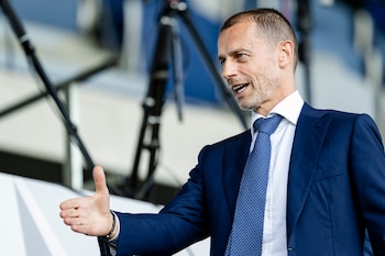El presidente de la UEFA, Aleksander Ceferin. (EFE/JEAN-CHRISTOPHE BOTT)