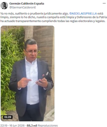Germán Calderón España pidió rectificación a revista tras acusaciones contra empresa vinculada a campaña de Abelardo de la Espriella - crédito @GermanCalderonE/X