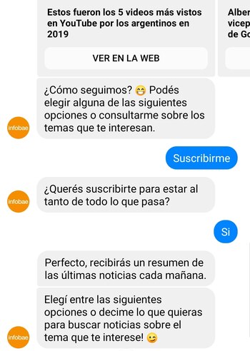 En Messenger es posible suscribirse