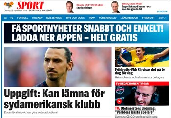 La sección deportiva del diario