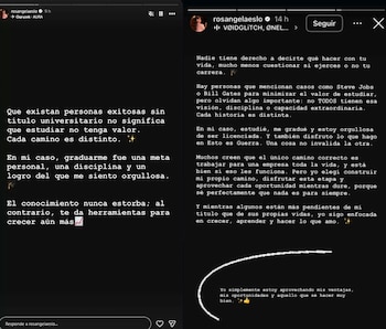 Captura de historias de Rosángela Espinoza