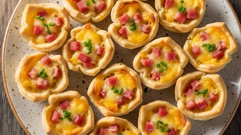 Receta de canastitas de jamón, queso y huevo, rápida y fácil