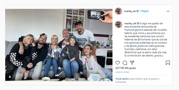 El posteo de Marley en
