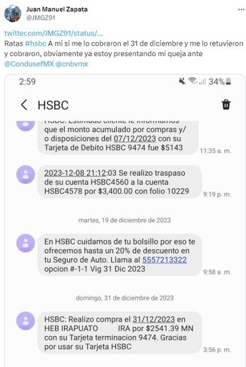 Usuarios encuentran cargos duplicados en