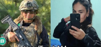 Griselda Inés Ortiz, detenida por reclutar mercenarios argentinos, arma y smartphone en mano