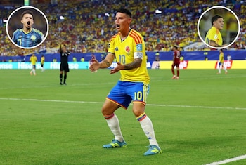 James Rodríguez anunció su retiro de la Selección Colombia después de más de una década como uno de sus principales referentes -crédito Marco Bello/REUTERS/ Ashtin Barker/AP Foto/Luisa González/REUTERS