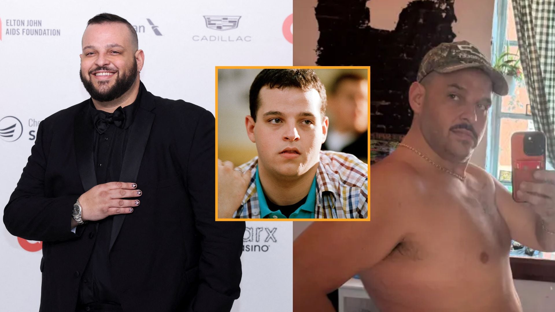El actor de Chicas pesadas compartió imágenes que muestran el antes y después de su transformación física. (Threads/Daniel Franzese)