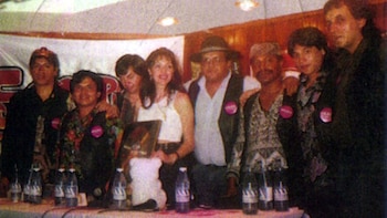 Gilda junto a su banda, encabezada por "Toti" Giménez, quien le tomó la audición definitiva.