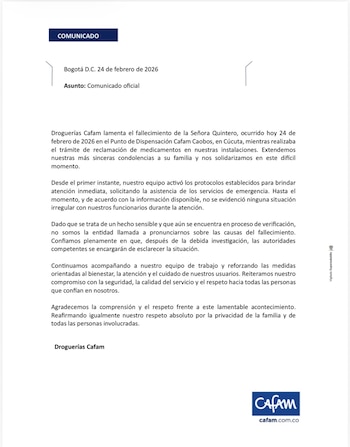 El fallecimiento en medio de