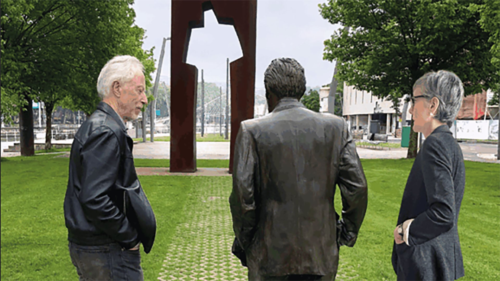 Los renombrados escritores J. M. Coetzee y Mariana Dimópulos, autores de