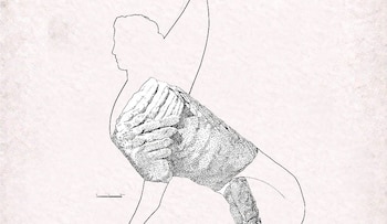 Dibujo de los restos hallados