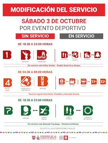 Cambio de horarios en el servicio del Metrobús capitalino.