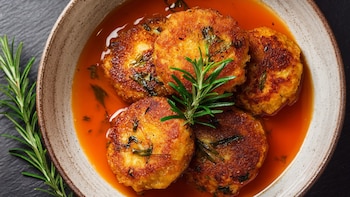 Tortitas de romero en salsa