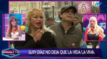 Susy Díaz cuenta cómo nació su romance con Andy V y por qué terminó regresando con el ‘Mero Loco’. Captura: Magaly TV: La Firme.