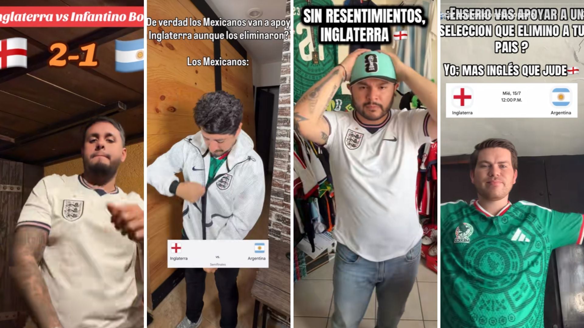 México cambia de bando: influencers y usuarios respaldan a Inglaterra en la semifinal del Mundial 2026 ante Argentina