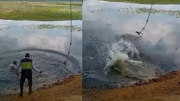 Viceministra de Turismo sufre incidente en Oxapampa: cae a laguna cuando intenta balancearse en soga
