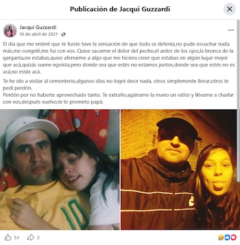 La publicación de Jacqueline Guzzardi a su papá, tres años después del crimen