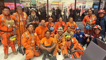 Los Topos de México llegaron a Cali para apoyar las labores de rescate tras el terremoto de 7,4 que afectó a la ciudad y a otras regiones de Colombia - crédito @toposazteca/Instagram