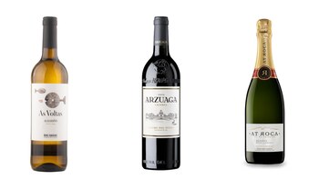 Los tres vinos servidos en