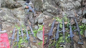 El Ejército de Guatemala localizó armas y municiones que un grupo armado abandonó tras huir hacia México