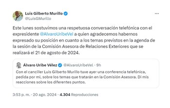 Luis Gilberto Murillo habló sobre su conversación con Álvaro Uribe