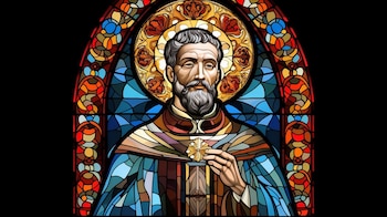 Majestuosidad de santos católicos en el arte barroco de vidrieras en catedrales. Todos los días hay una celebración onomástica. (Imagen ilustrativa Infobae)