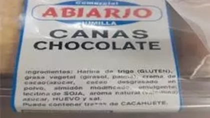 Alerta sanitaria por la presencia de avellanas no incluidas en el etiquetado en unas cañas de chocolate