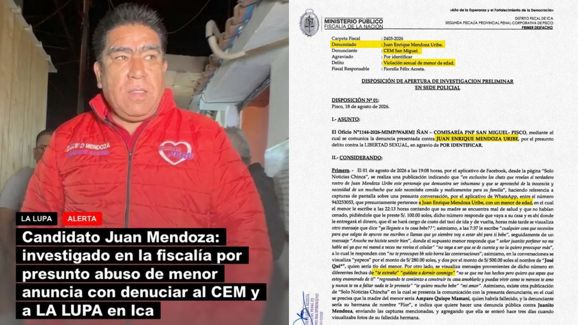 Candidato al GORE Ica demandó al medio regional La Lupa luego de revelar una denuncia fiscal en su contra sobre un presunto abuso sexual a una menor de edad. (Foto: La Lupa)