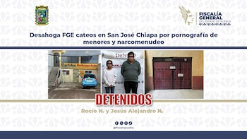 Los detenidos, Jesús Alejandro N y Rocío N, quedaron a disposición del Ministerio Público. (Crédito: Fiscalía de Puebla0)